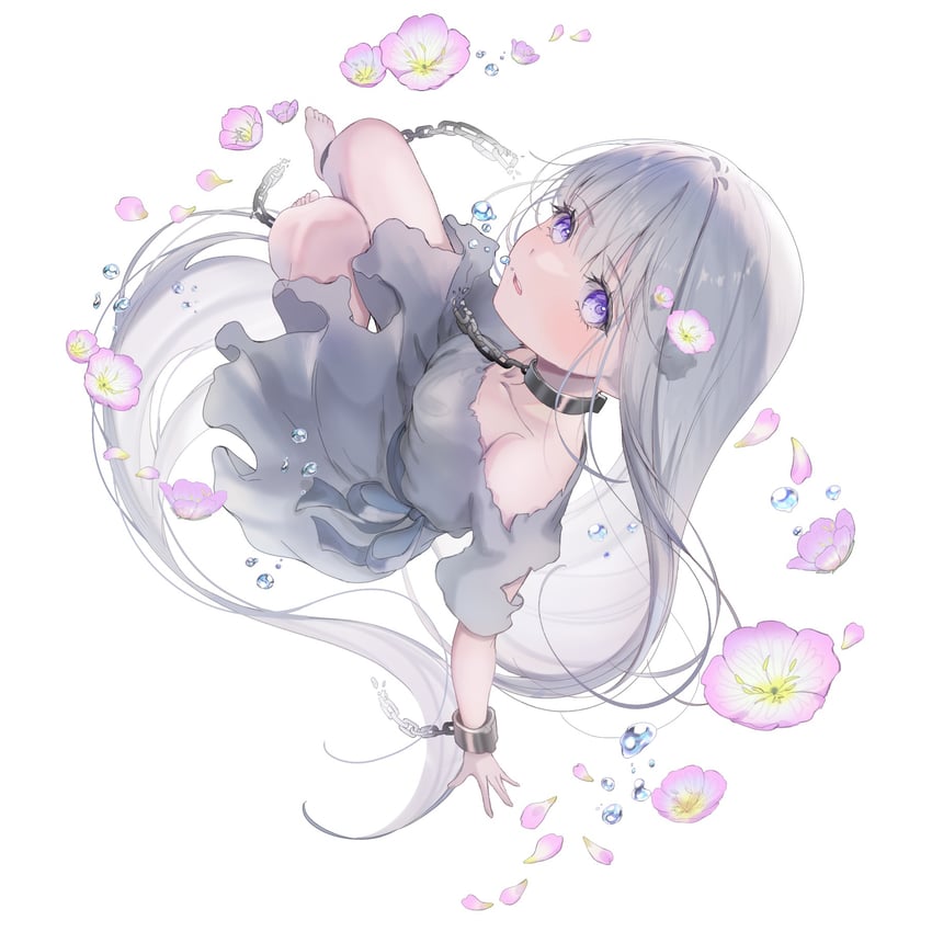 原创 1名女孩 露肩 赤脚 锁链 链条牵引绳