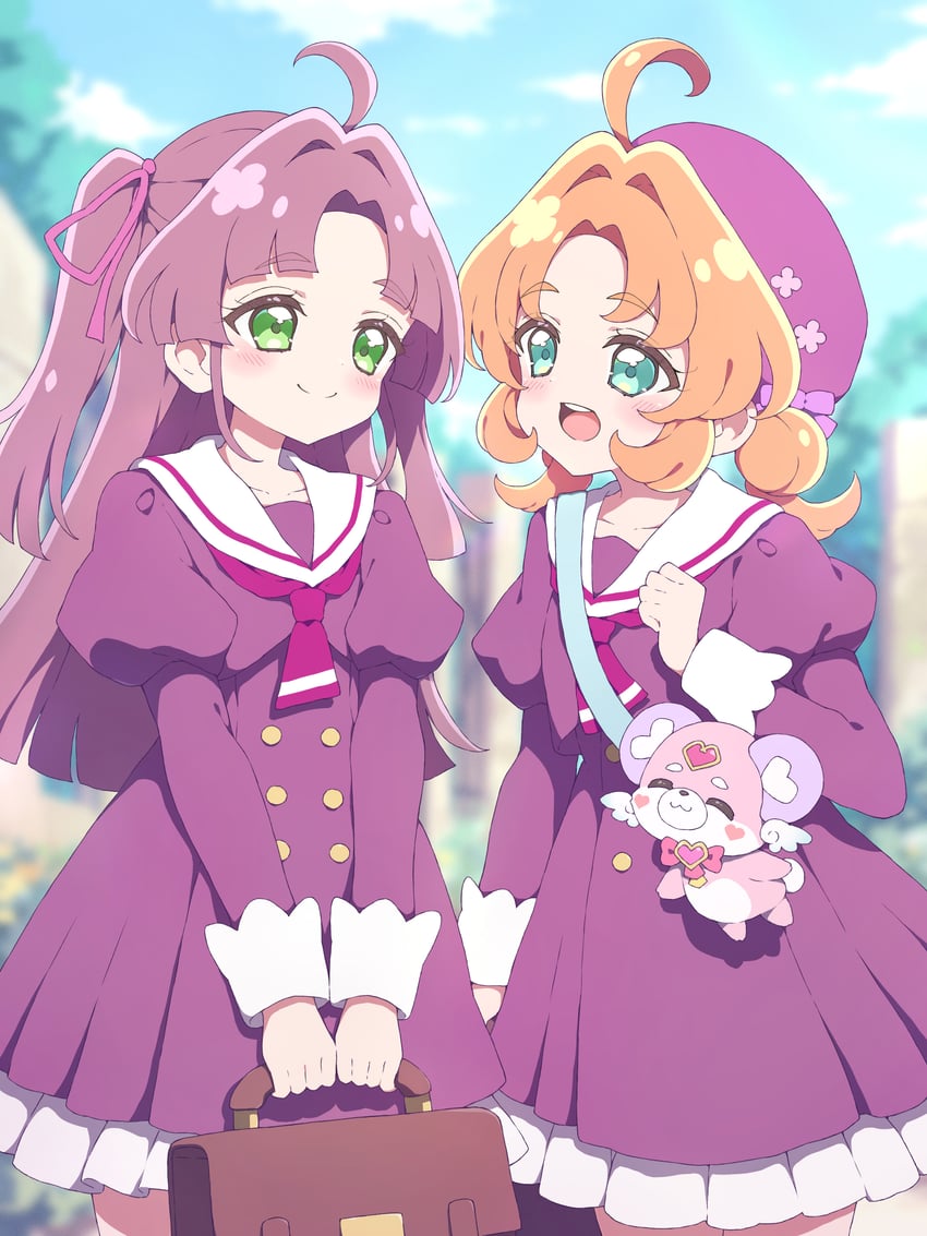 名侦探光之美少女、光之美少女、明智杏奈 2名女孩 :D 呆毛 包 蓝眼
