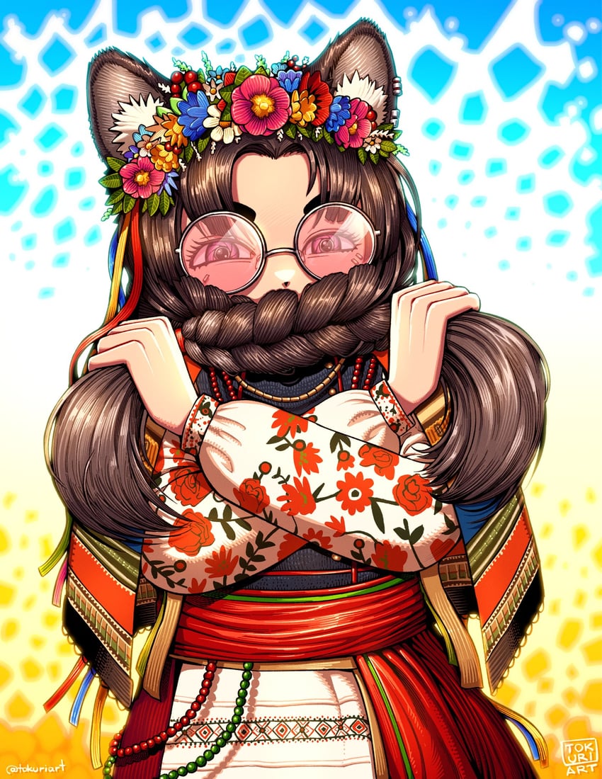 个人势虚拟主播、refmani (vtuber) 1名女孩 兽耳 辫子 棕发 半机械人