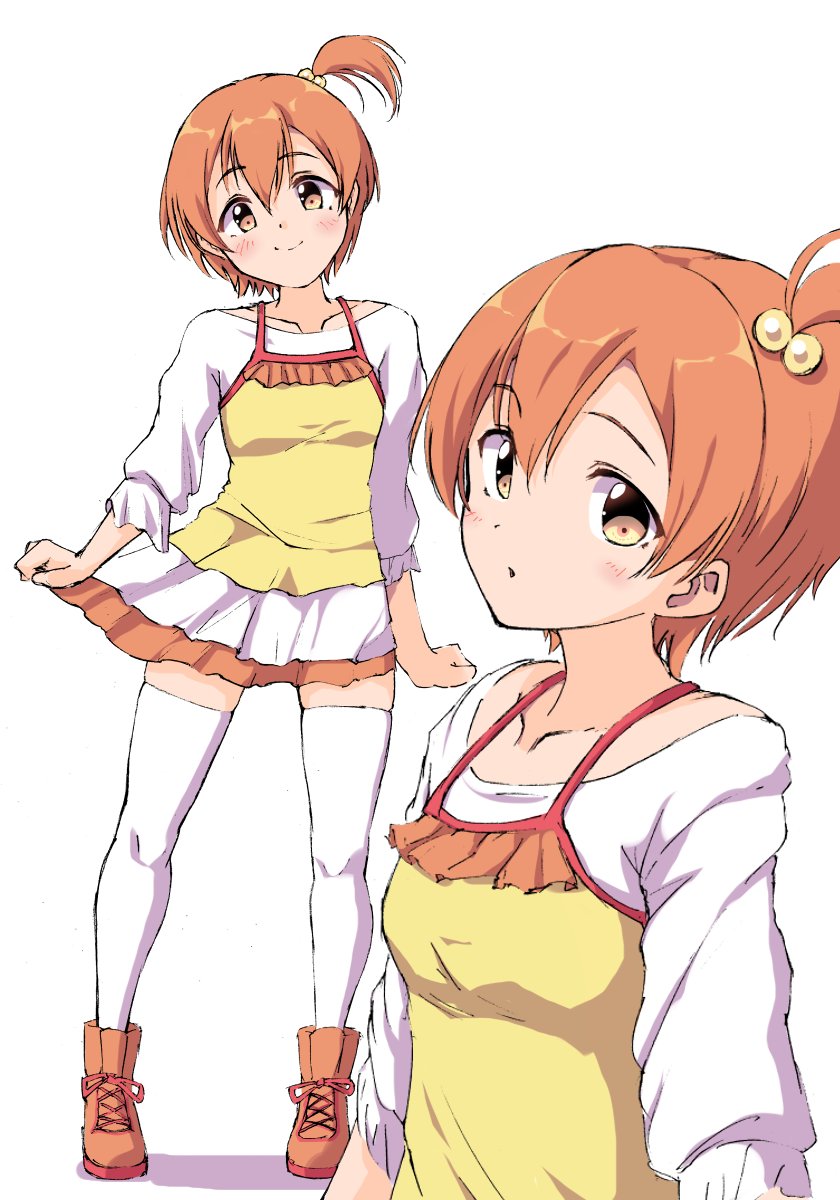 Love Live!、Love Live! 学园偶像祭、星空凛 1名女孩 脸红 吊带背心 闭嘴 球形发饰