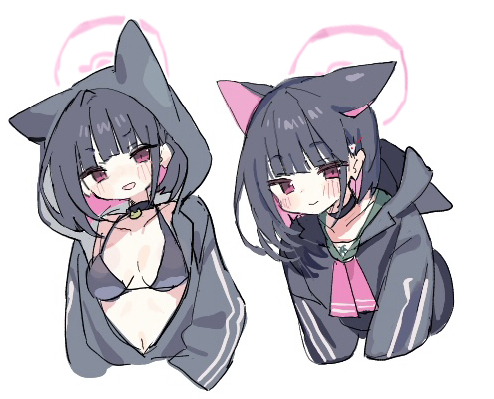 原创、杏山和纱 (碧蓝档案) 1名女孩 :D 兽耳 比基尼 衣内比基尼