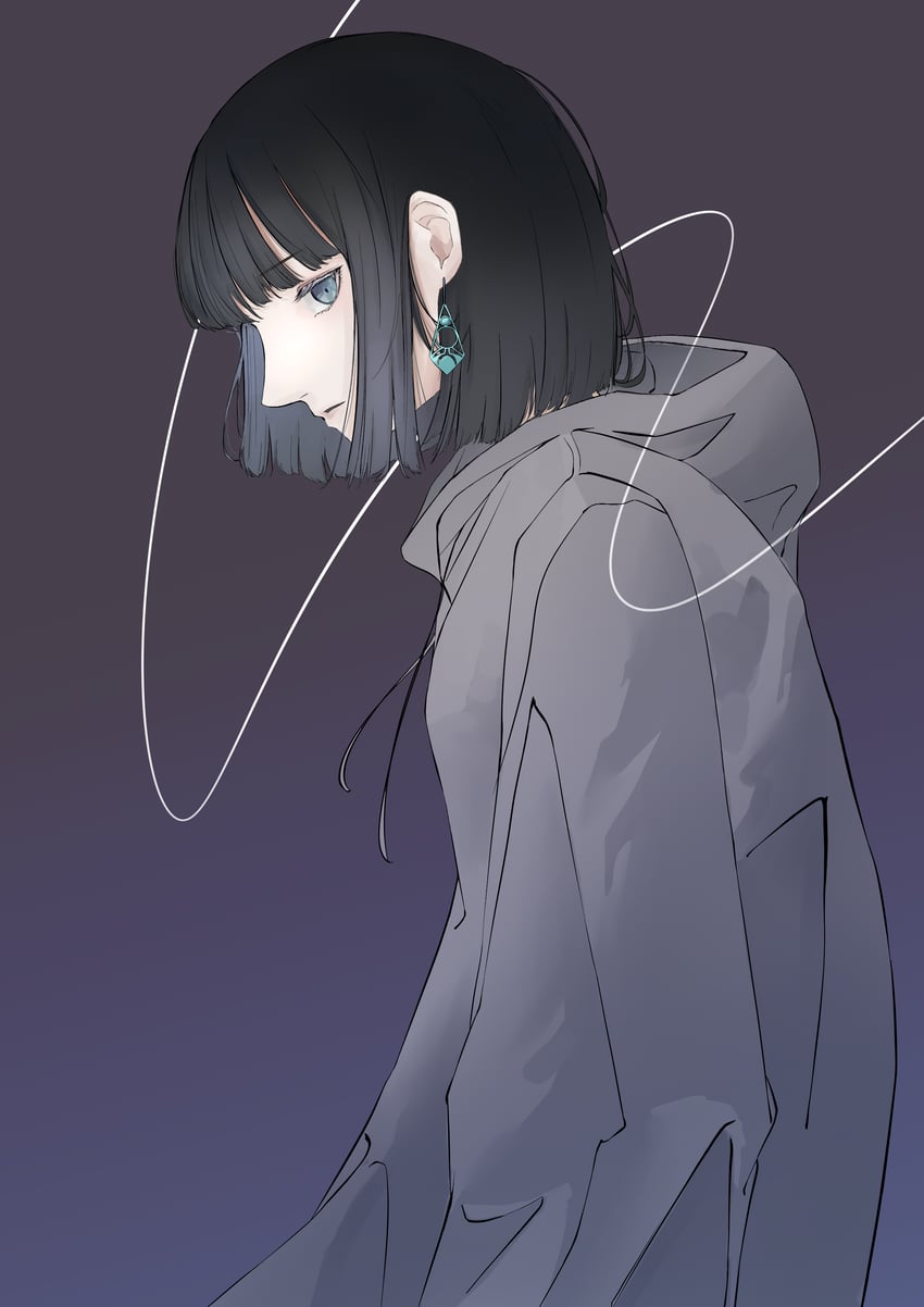 原创 1名女孩 黑发 蓝眼 乳房 拉绳