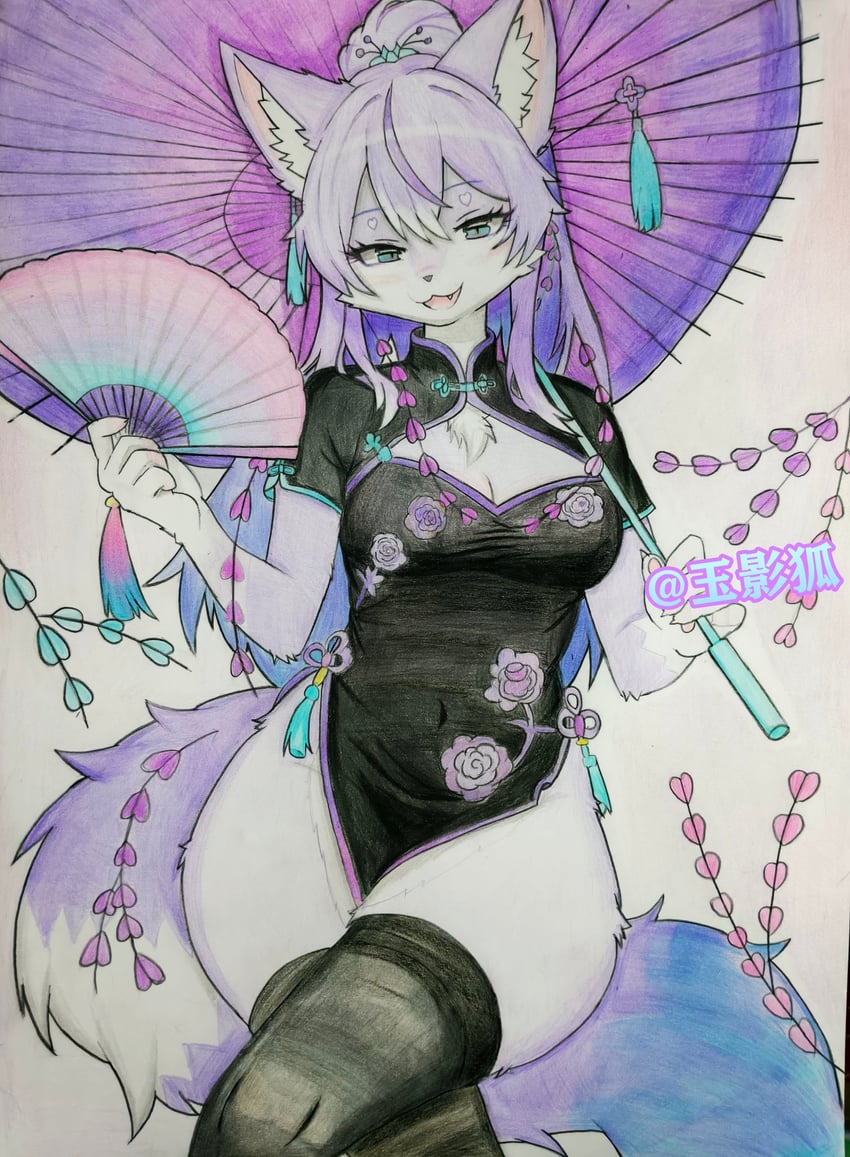 原创 1名女孩 动物鼻子 作者名 黑色过膝袜 蓝眼