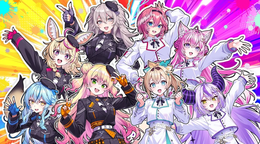 AbemaTV、Hololive、博衣小夜里 6个以上女孩 :D 呆毛 兽耳毛 兽耳
