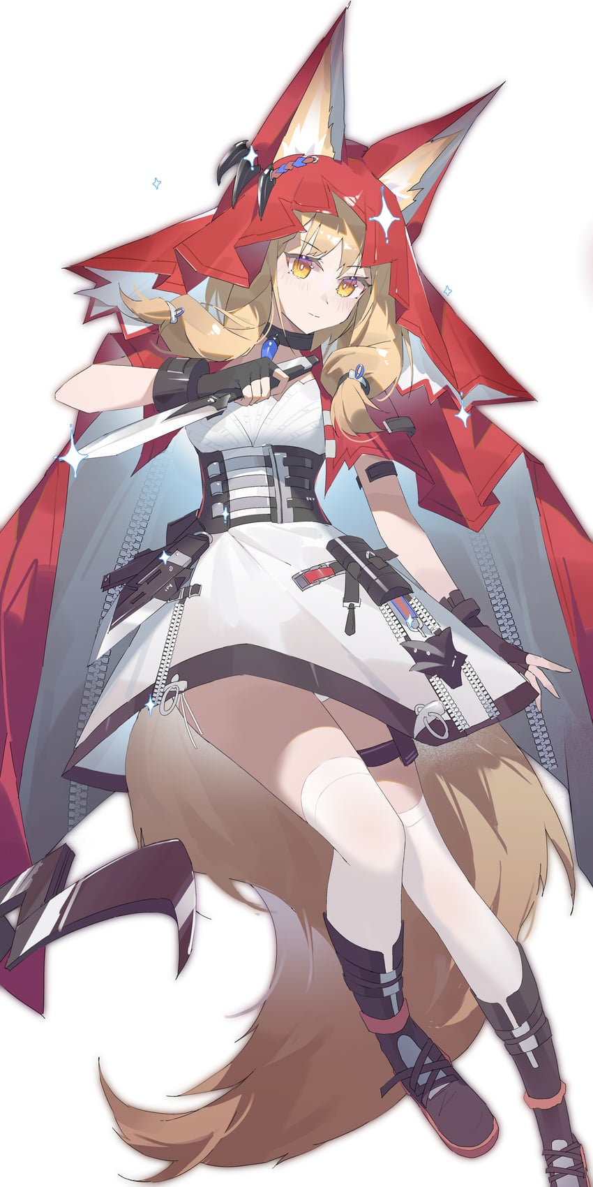 明日方舟、明日方舟：终末地、罗斯 (明日方舟) 1名女孩 年龄增长 兽耳毛 兽耳 黑色靴子
