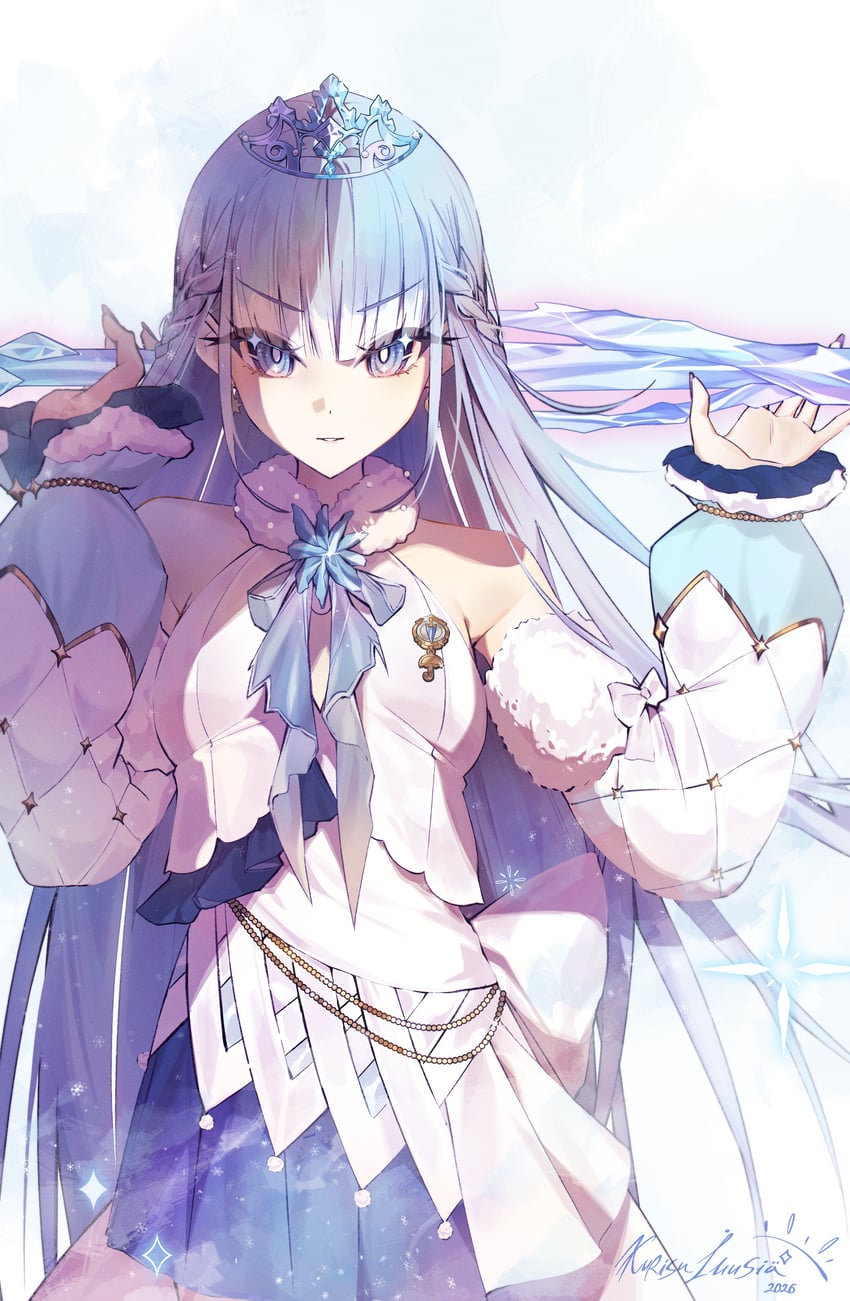 Hololive、Hololive Indonesia、Kobo Kanaeru 1名女孩 2026年 作者名 露肩 蓝色连衣裙