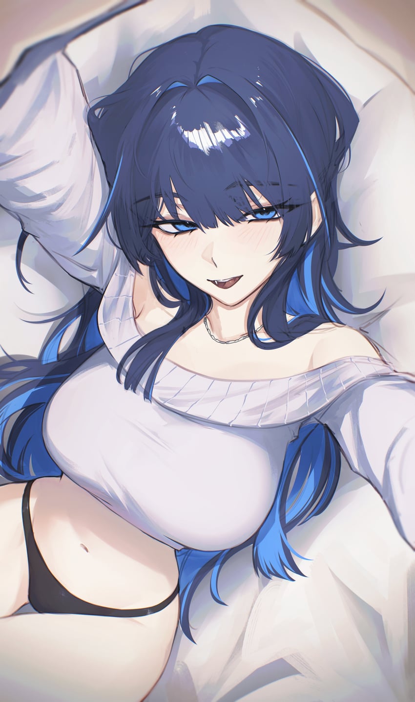Hololive、Hololive英语、议会 (Kronii) 1名女孩 替换服装 不同发型 露肩 黑发
