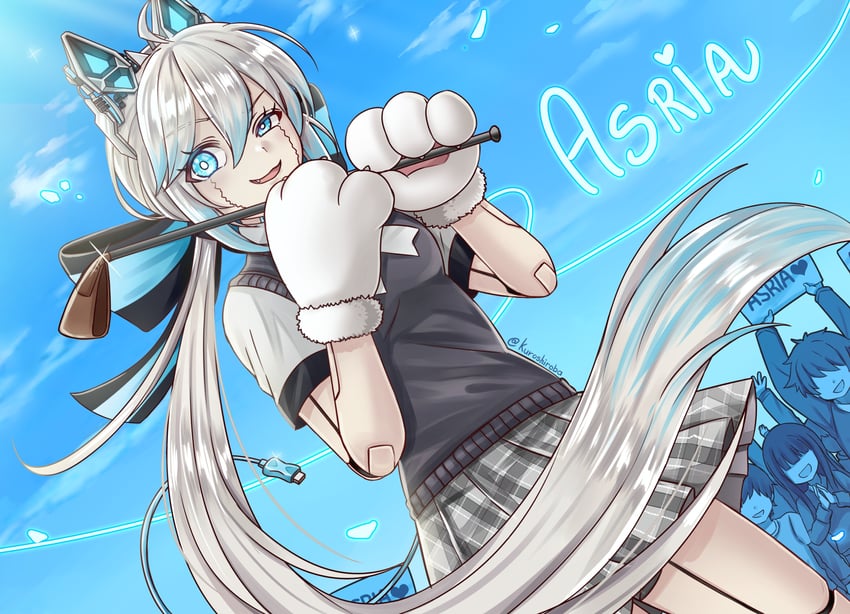 个人势虚拟主播、muted asria 1名女孩 机器人 兽耳 动物手 水色发