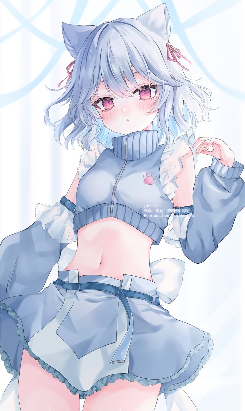 原创 1名女孩 兽耳 腰带 脸红 乳房