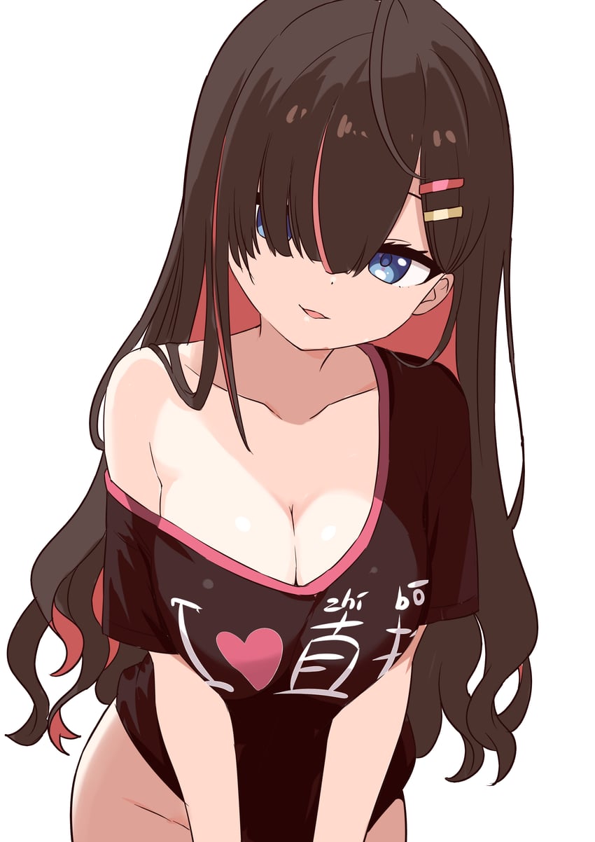 Project-SP、上利ラブリ 1名女孩 黑衬衫 蓝眼 乳房 棕发