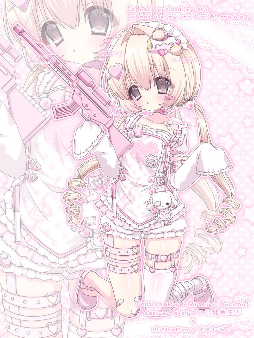 原创 1名女孩 2000年代风格 惊讶 动物 缠着绷带的腿