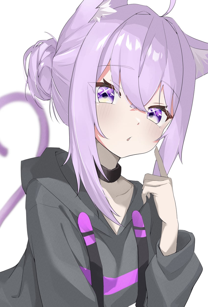 Hololive、猫又小粥、猫又小粥(第一套服装) 1名女孩 呆毛 兽耳 猫耳 猫娘