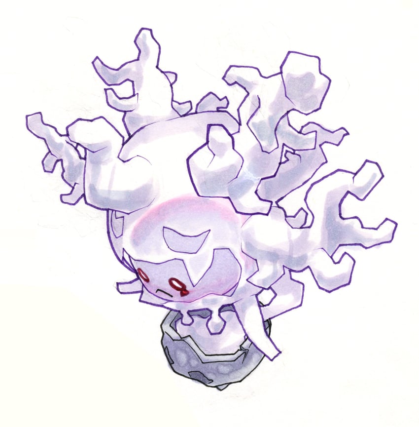 宝可梦、魔灵珊瑚 血 眼流血 珊瑚 裂开的壳 幽灵