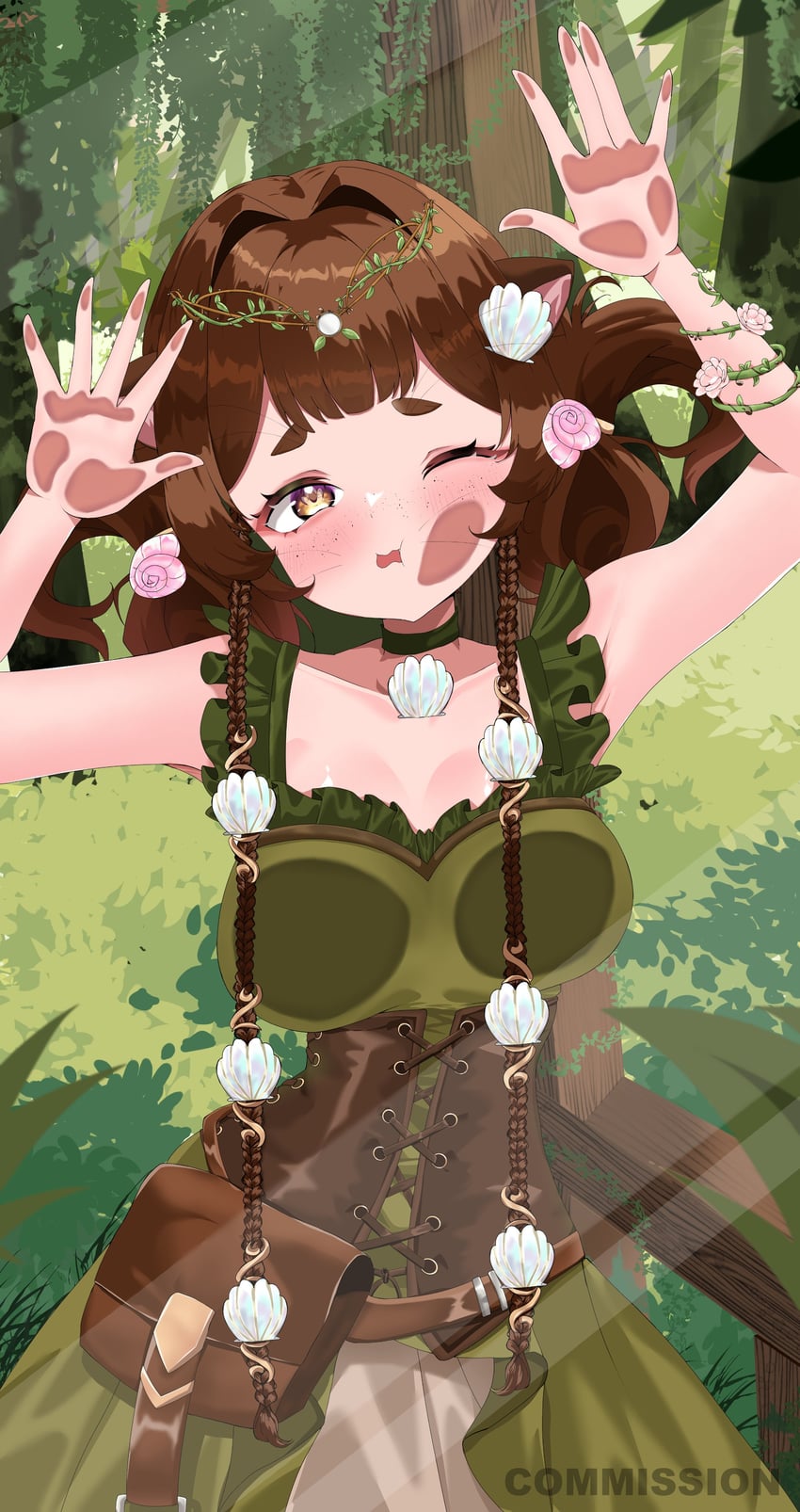 个人势虚拟主播、yukaa (vtuber) 1名女孩 打破第四面墙 贴在玻璃上 兽耳 包
