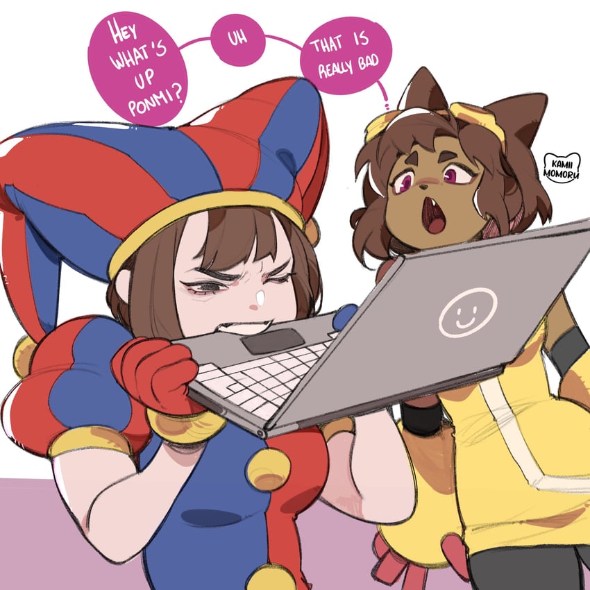 Gameoverse、Glitch Productions、神奇数字马戏团 2名女孩 兽耳 作者名 咬 黑瞳