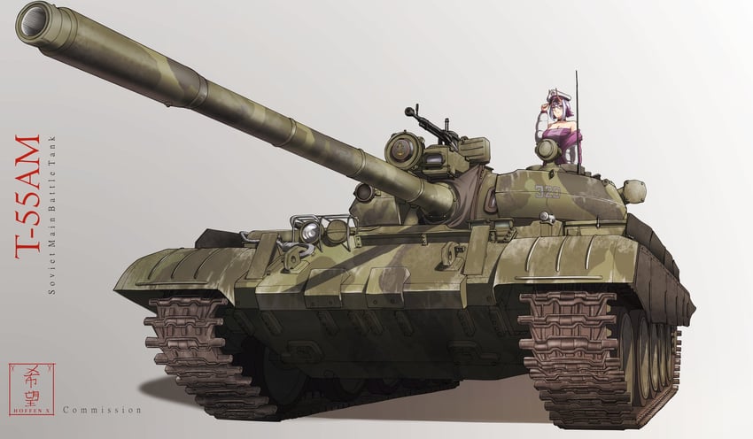 原创 1名女孩 铠甲 履带 连衣裙 DShK重机枪