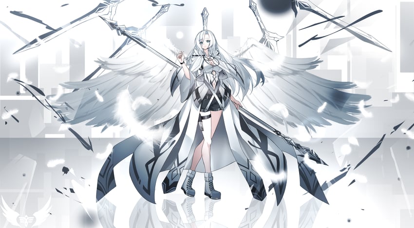 原创、laura (heilingsuyue feiya) 1名女孩 天使 裸腿 赤脚 黑色短裤
