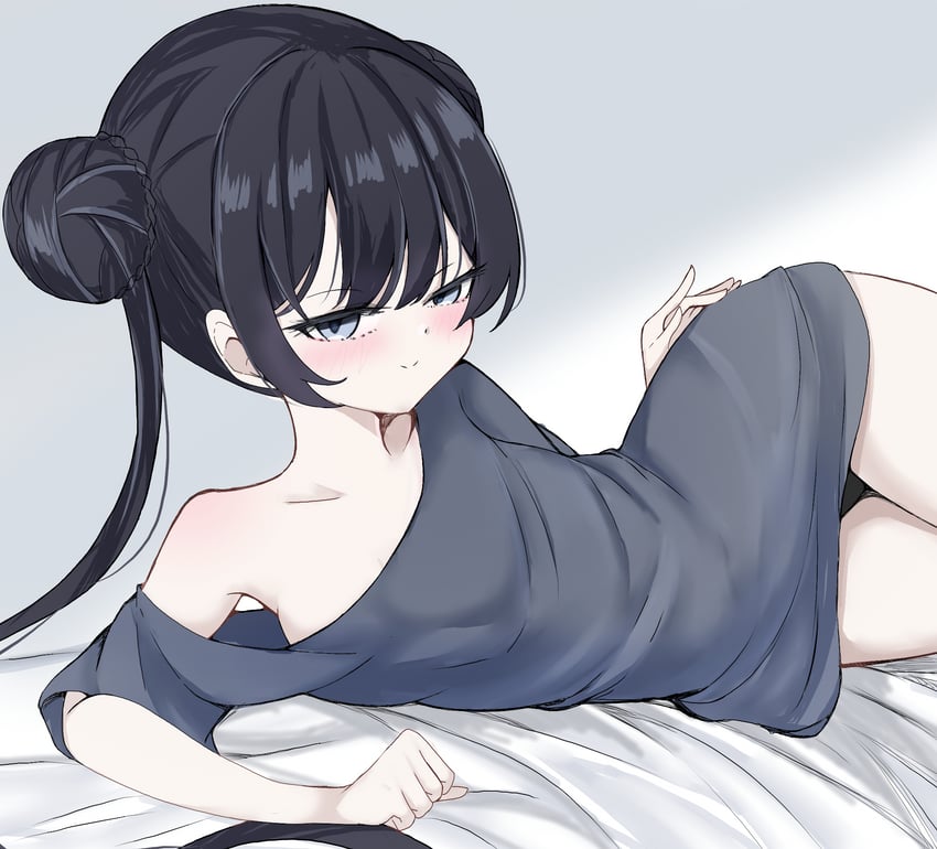 蔚蓝档案、妃咲 (碧蓝档案) 1名女孩 黑发 脸红 乳房 乳沟