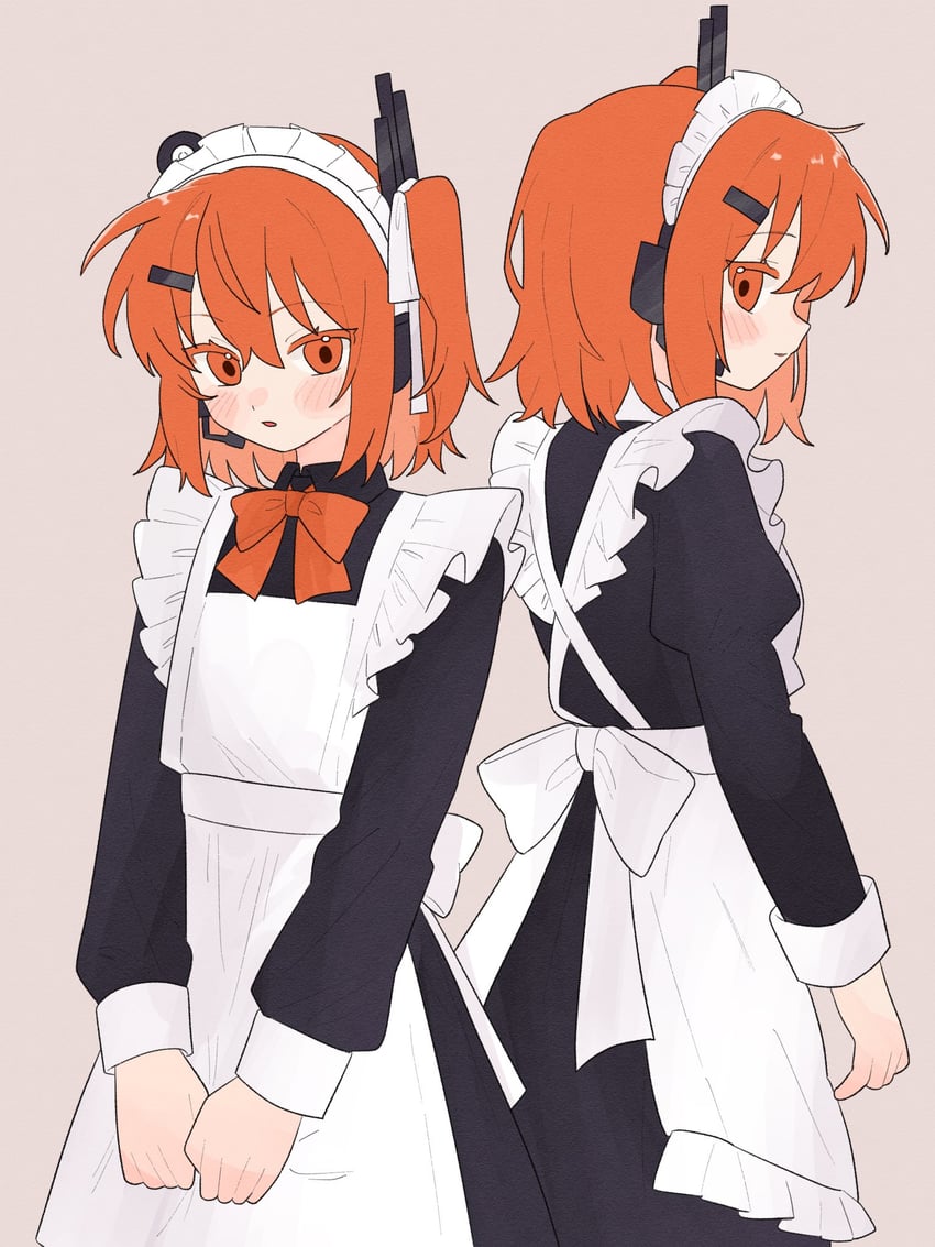 AI语音、UTAU、足立怜 1名女孩 围裙 黑色连衣裙 蝴蝶结 蝶形领结