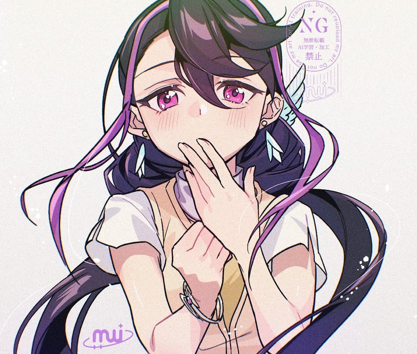游戏王、游戏王 ARC-V、黑咲琉璃 1名女孩 手链 珠宝 长发 紫眼