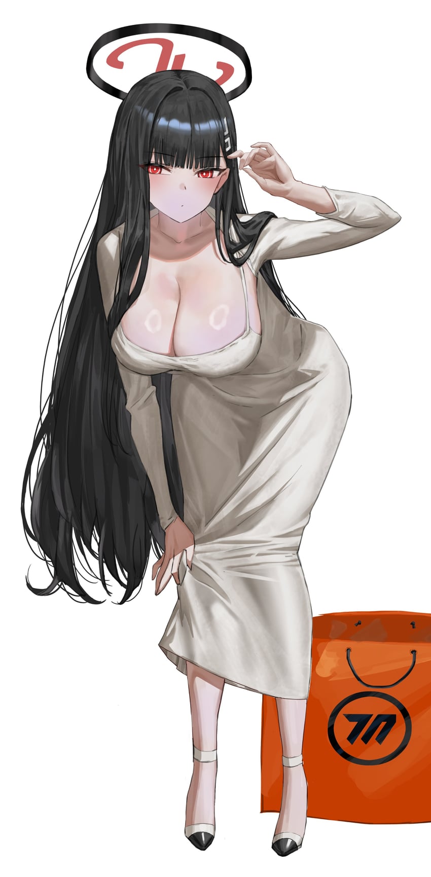 蔚蓝档案、莉央 (碧蓝档案) 1名女孩 替换服装 举手 包 黑发