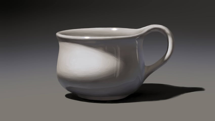 原创 杯子 渐变背景 灰色背景 马克杯 无人类