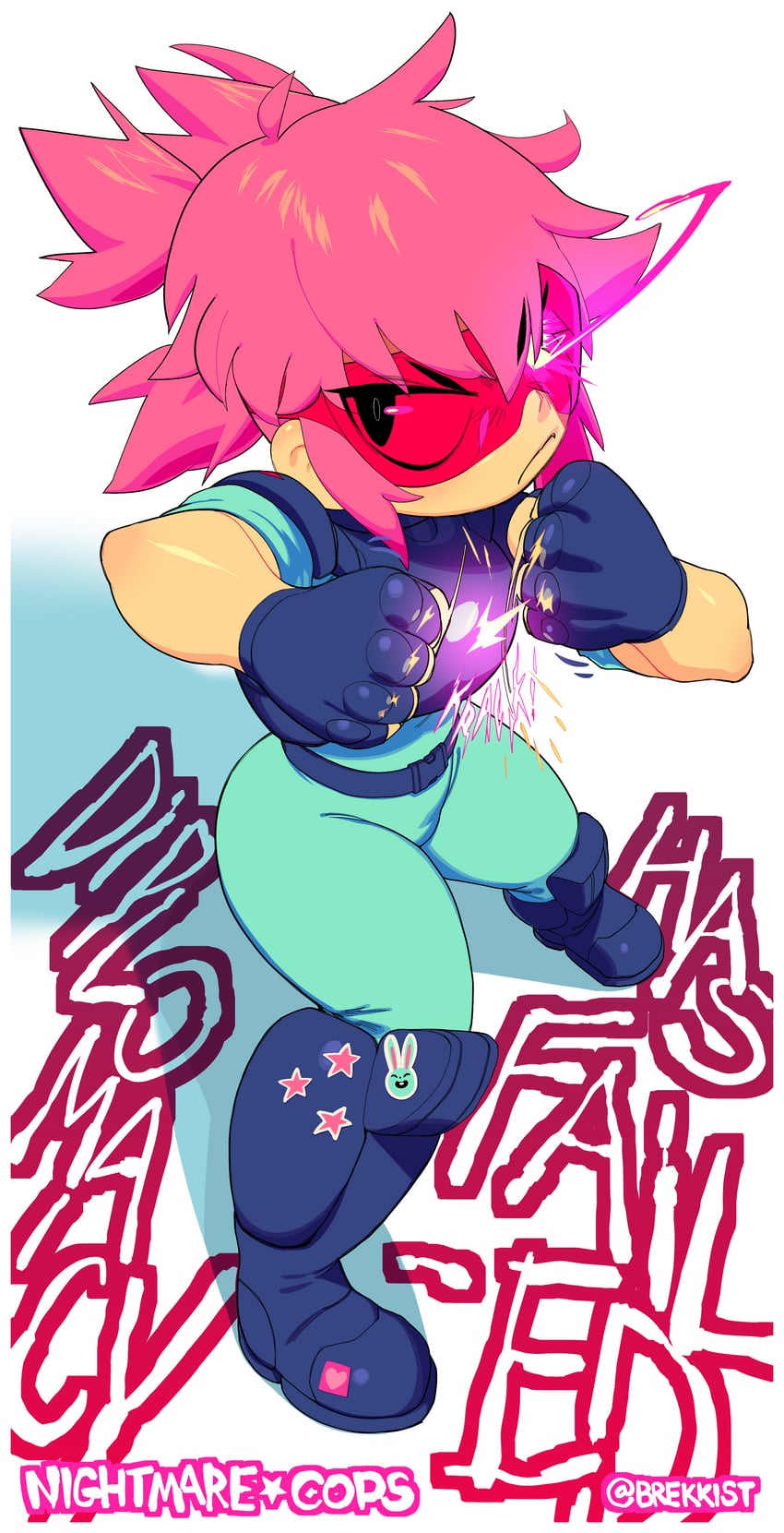 nightmare cops 1名女孩 靴子 紧握双手 露指手套 手套