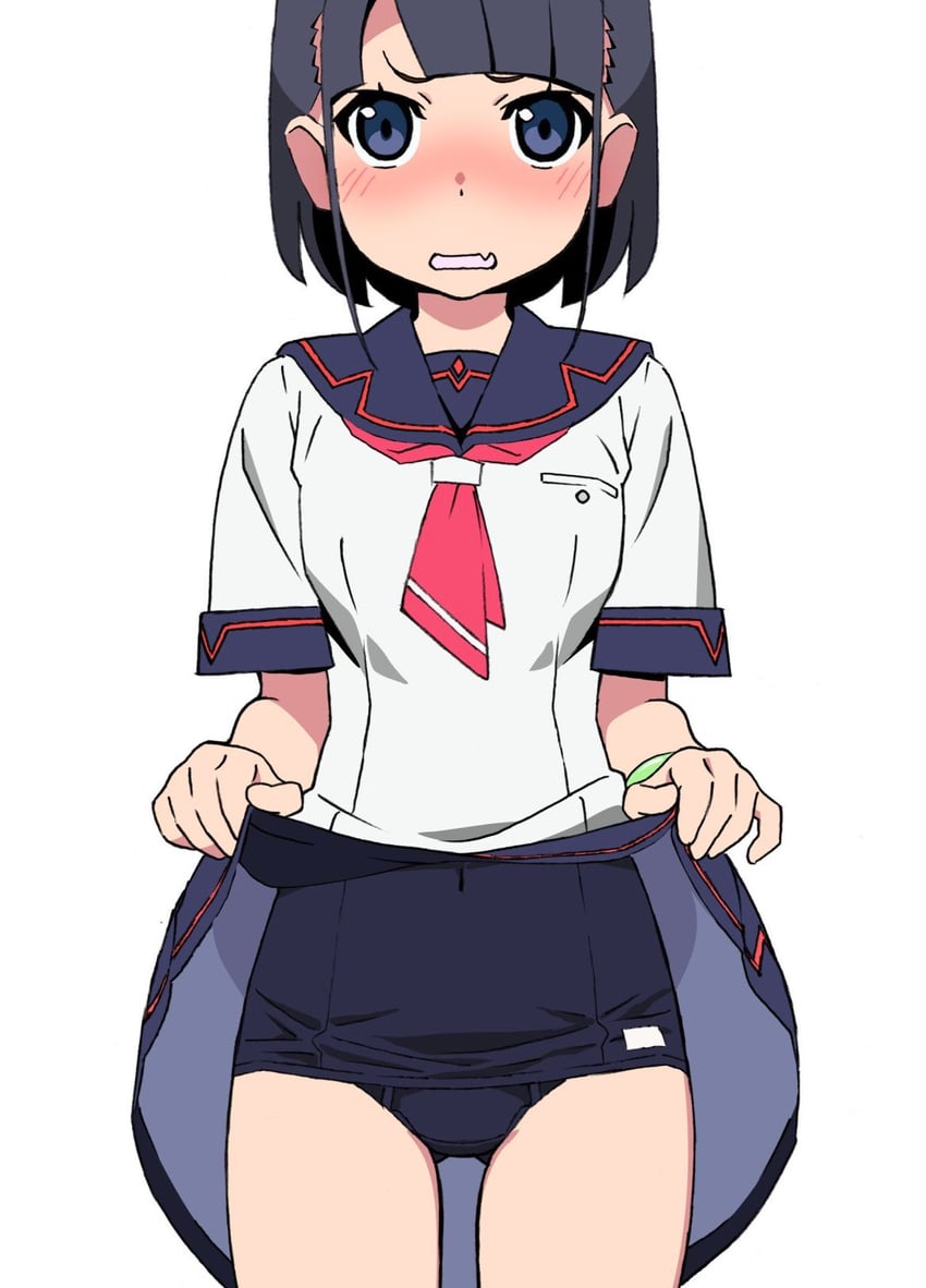 Polipan、najimi osana (polipan) 1名女孩 拱形刘海 大腿间可见臀部 裸腿 黑发