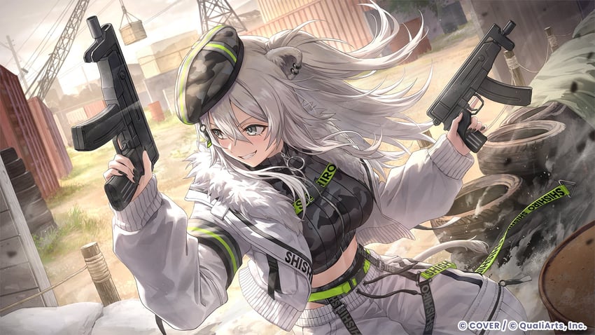 Hololive、Hololive Dreams、狮白牡丹 1名女孩 :D 兽耳穿孔 兽耳 贝雷帽