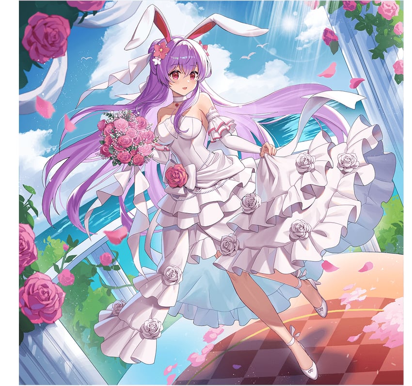 东方Project、东方阿尔卡迪亚记录、铃仙·优昙华院·因幡 1名女孩 :D 替换服装 兽耳 脚踝丝带