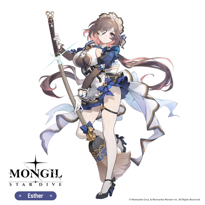 怪物驯服者：星潜、esther (mongil: star dive) 1名女孩 围裙 护臂 铃铛 黑色袖套