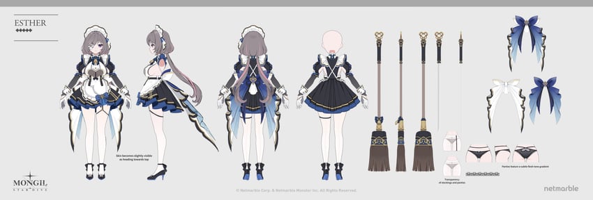 怪物驯服者：星潜、esther (mongil: star dive) 1名女孩 围裙 护臂 铃铛 黑色袖套