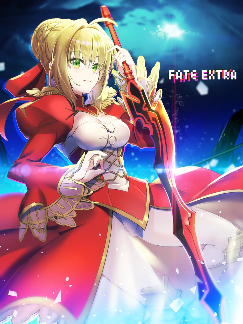 Fate/Extra、Fate系列、尼禄·克劳狄乌斯 (Fate) 1名女孩 原初之火 呆毛 金发 辫子