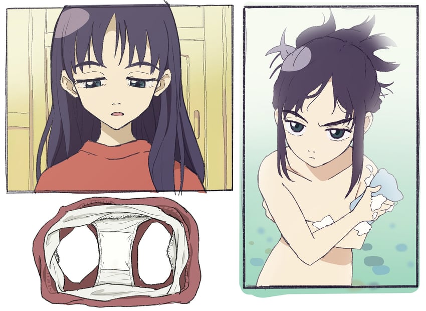 FLCL/特别的她、仁南森惠理 黑发 边框 锁骨 皱眉 裸体
