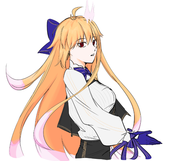 Fate/Grand Order、Fate系列、爱尔奎特 (地球姬) 1名女孩 呆毛 黑色短裤 蓝色蝴蝶结 蓝色手套