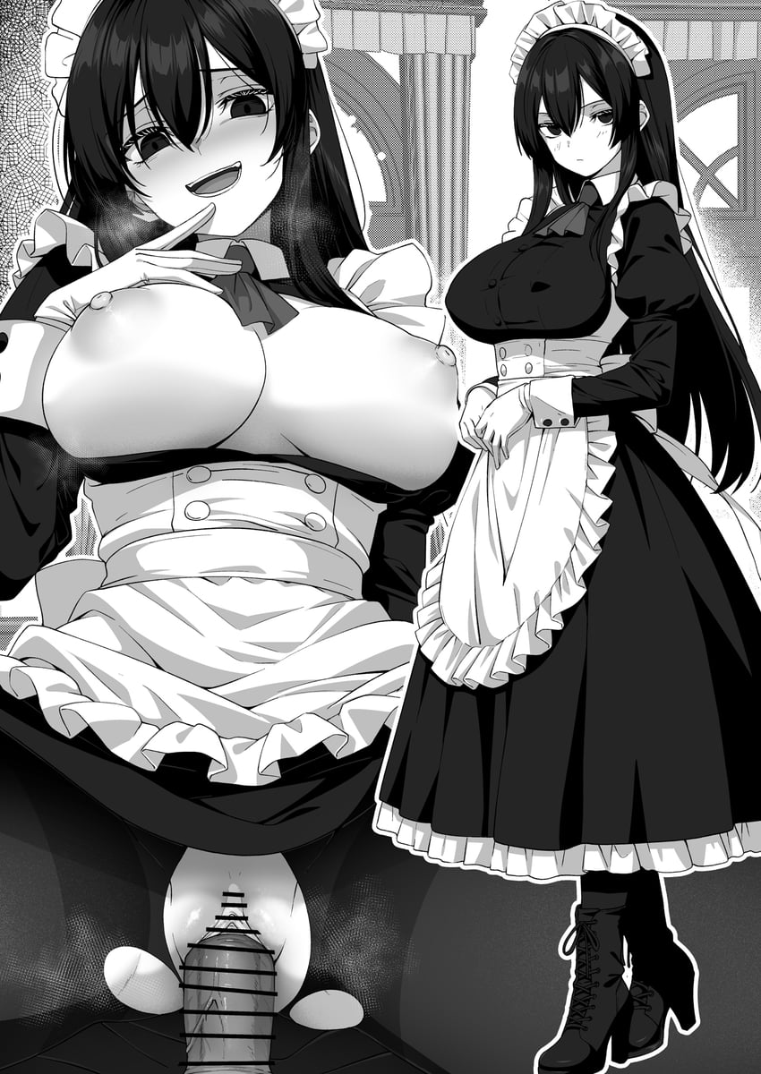 原创 1名男孩 1名女孩 围裙 条状遮挡 靴子