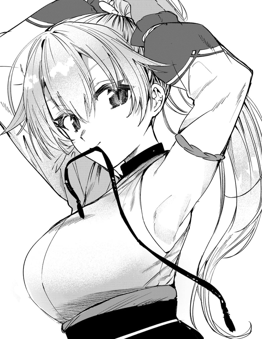 Fate/Grand Order、Fate系列、巴御前 (Fate) 1名女孩 腋下 举起双手 不对称袖子 乳房
