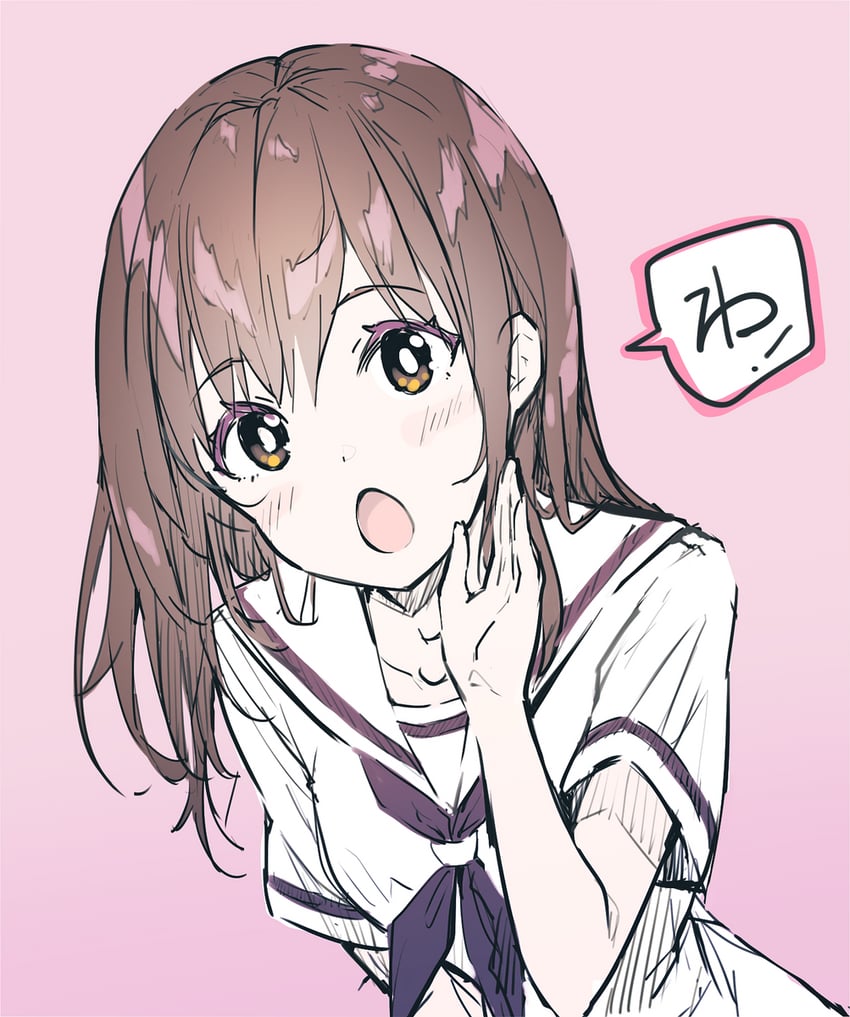 原创 1名女孩 黑色领巾 乳房 棕眼睛 棕发