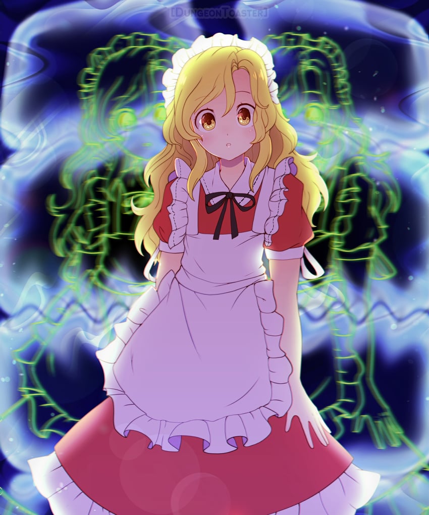 东方Project、东方Project (PC-98)、梦子 (东方Project) 1名女孩 惊讶 围裙 作者名 金发