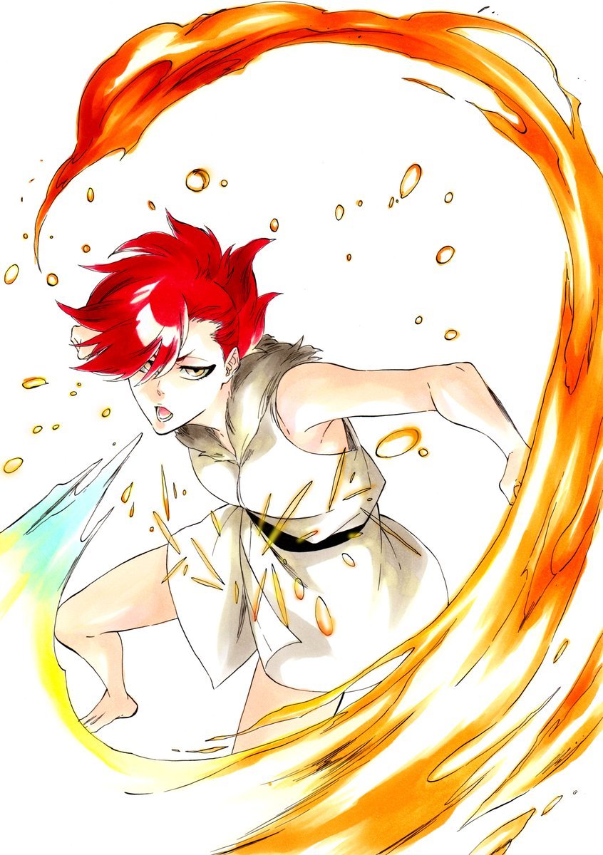 死神、死神：千年血战篇、hiuchigashima mera 1名女孩 attacking viewer 赤脚 吐息攻击 吐火