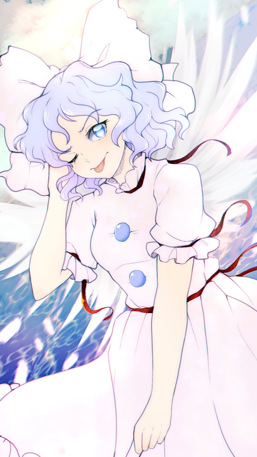 东方Project、东方Project (PC-98)、舞 1名女孩 蓝眼 纽扣 卷发 连衣裙