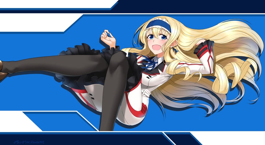Infinite Stratos、塞西莉娅·奥尔科特 1名女孩 黑色连裤袜 金发 蓝眼 乳房