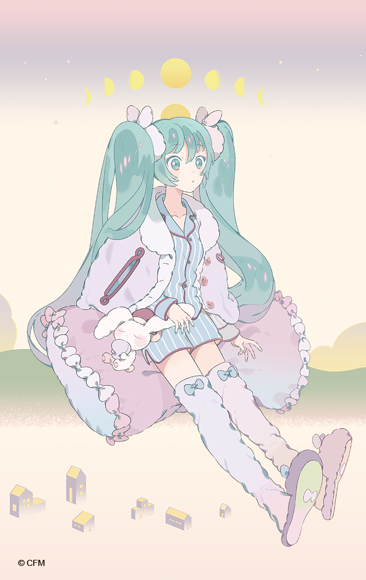蓬松大耳狗、三丽鸥、VOCALOID 替换服装 水色瞳 水色发 狗 睡衣