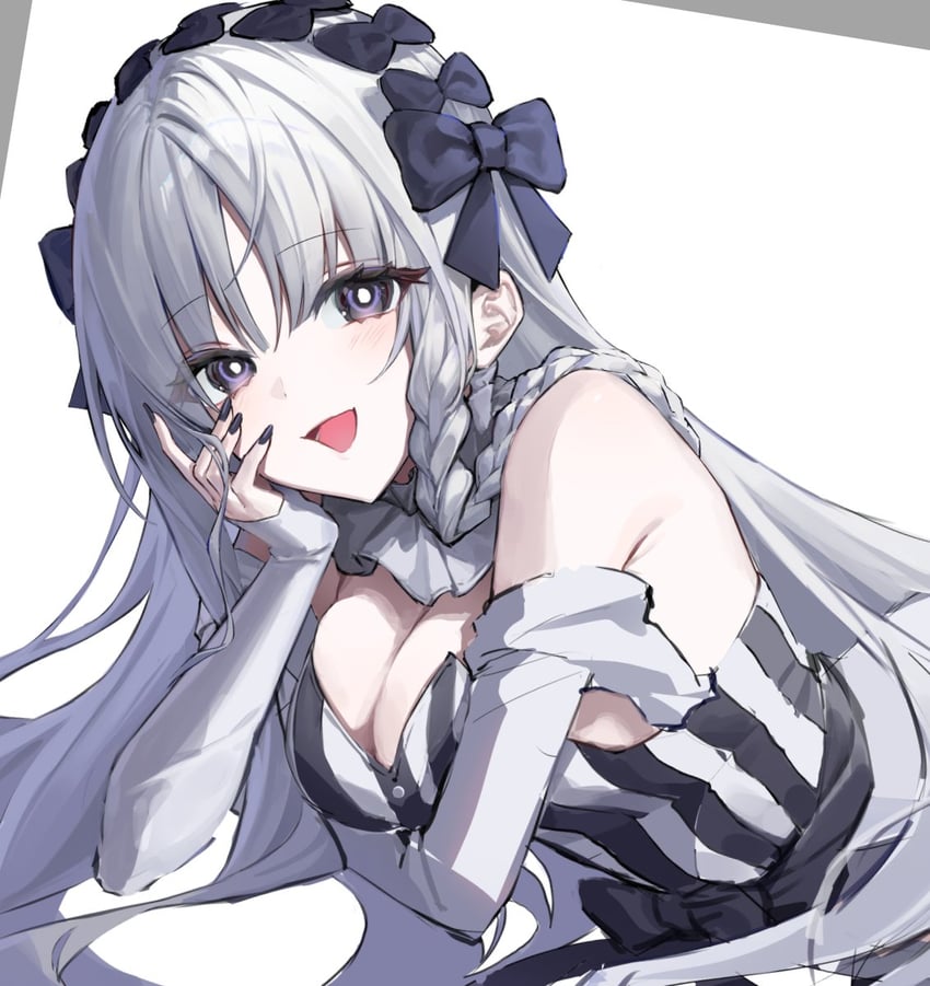 Fate/strange Fake、Fate系列、弗兰切斯卡·普雷拉蒂 (Fate) 1名女孩 黑色蝴蝶结 蝴蝶结 辫子 乳房