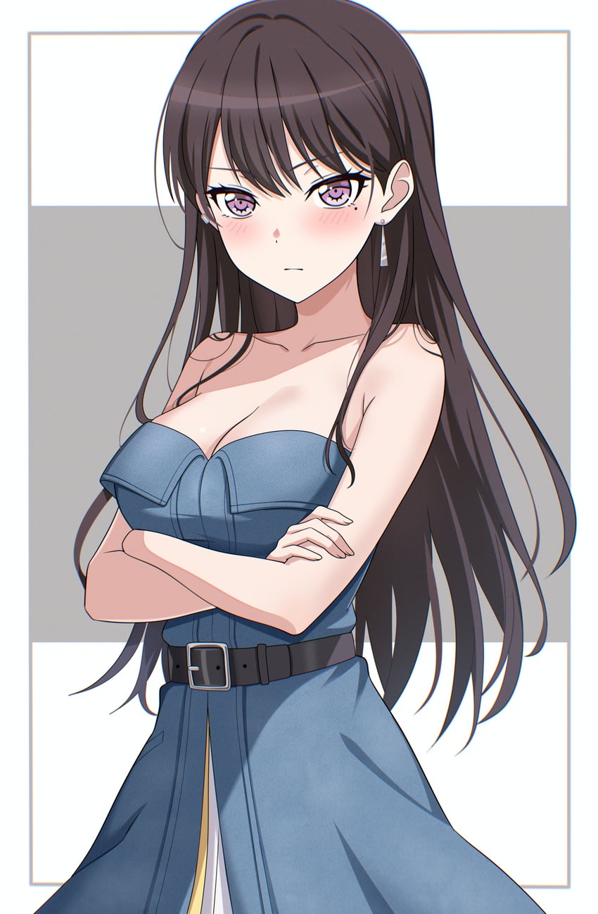 BanG Dream!、Bang Dream! It's MyGO!!!!!、椎名立希 1名女孩 腰带 黑色皮带 黑发 蓝色连衣裙