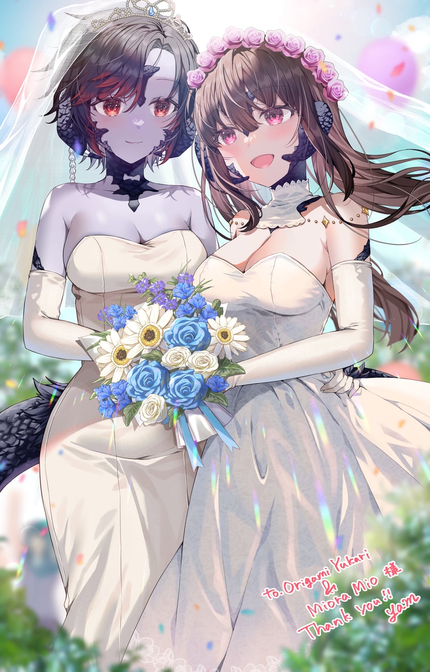 最终幻想、最终幻想14、原创 2名女孩 :D 气球 露肩 黑发