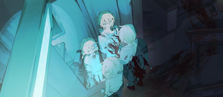 UTAU、amai yunono 2名女孩 :D 斧头 金发 血