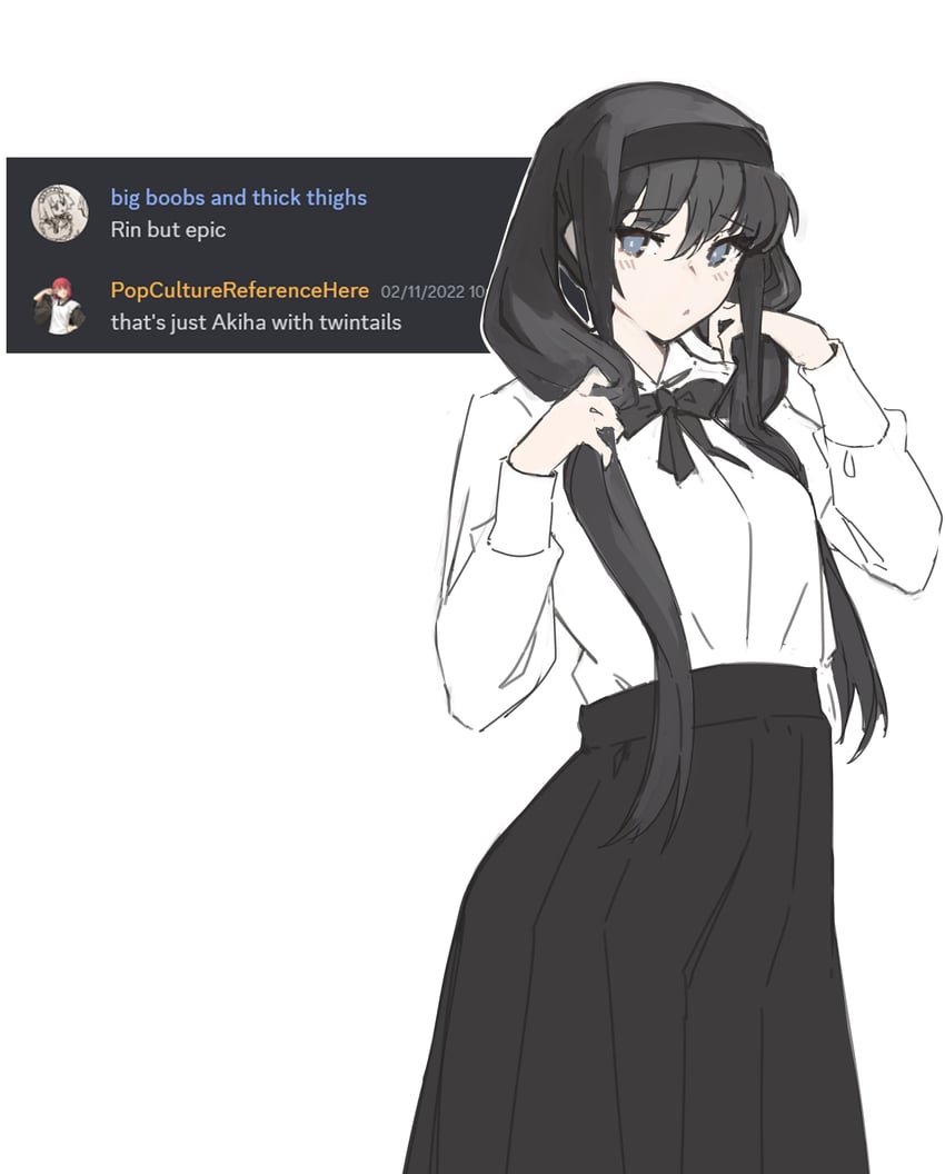 Discord、月姬、月姬 (重制版) 1名女孩 黑色蝴蝶结 黑色蝶形领结 黑发 蓝眼