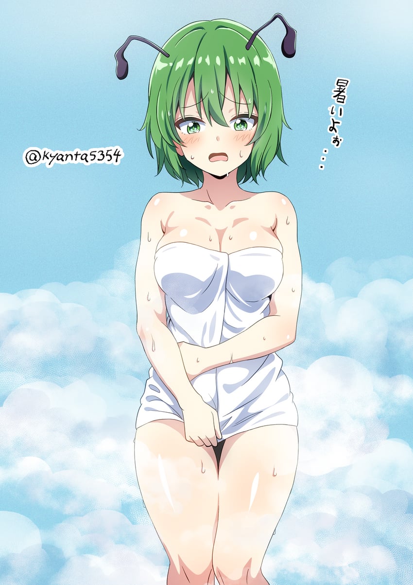 东方Project、莉格露·奈特巴格 1名女孩 替换服装 触角 露肩 脸红
