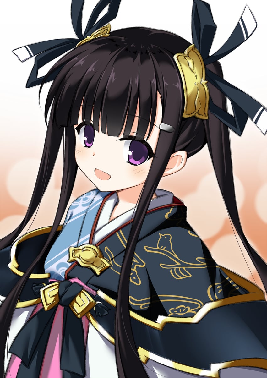 兰斯系列、战国兰斯、小田耕 1名女孩 :D 黑发 黑色和服 黑色丝带